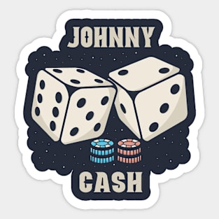 dice jonny cash Sticker